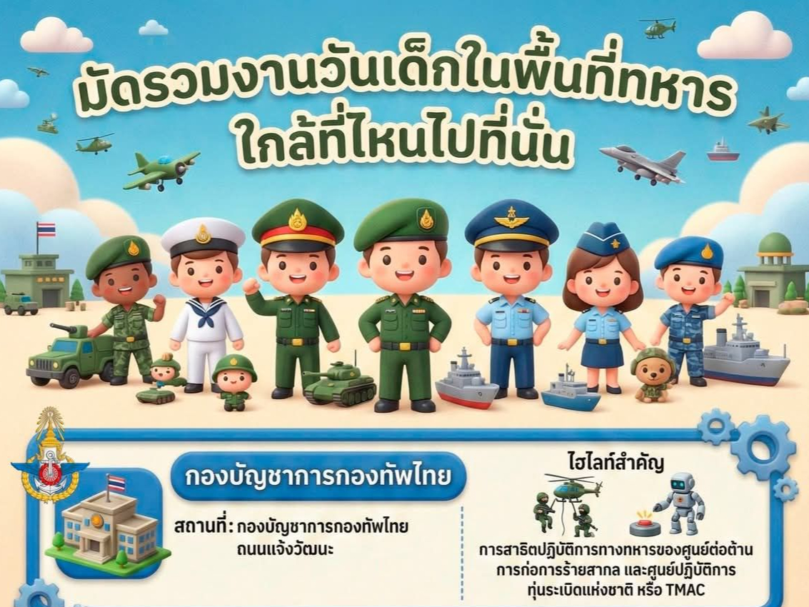 &ldquo;มัดรวมงานวันเด็กในพื้นที่ทหาร&rdquo; ใกล้ที่ไหน ไปที่นั่น