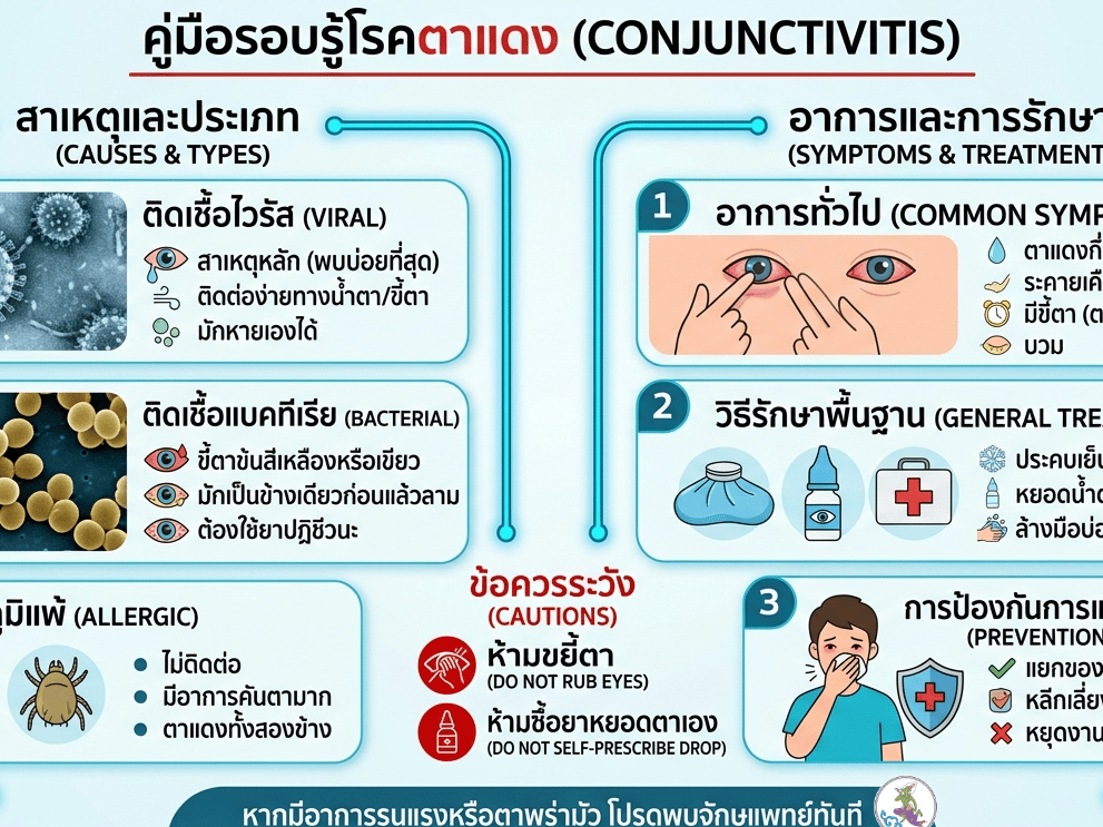 เจาะลึกเรื่อง "ตาแดง" 👁️🔴 เป็นแบบไหน... รักษาอย่างไรไม่ให้เสี่ยงตาบอด? 