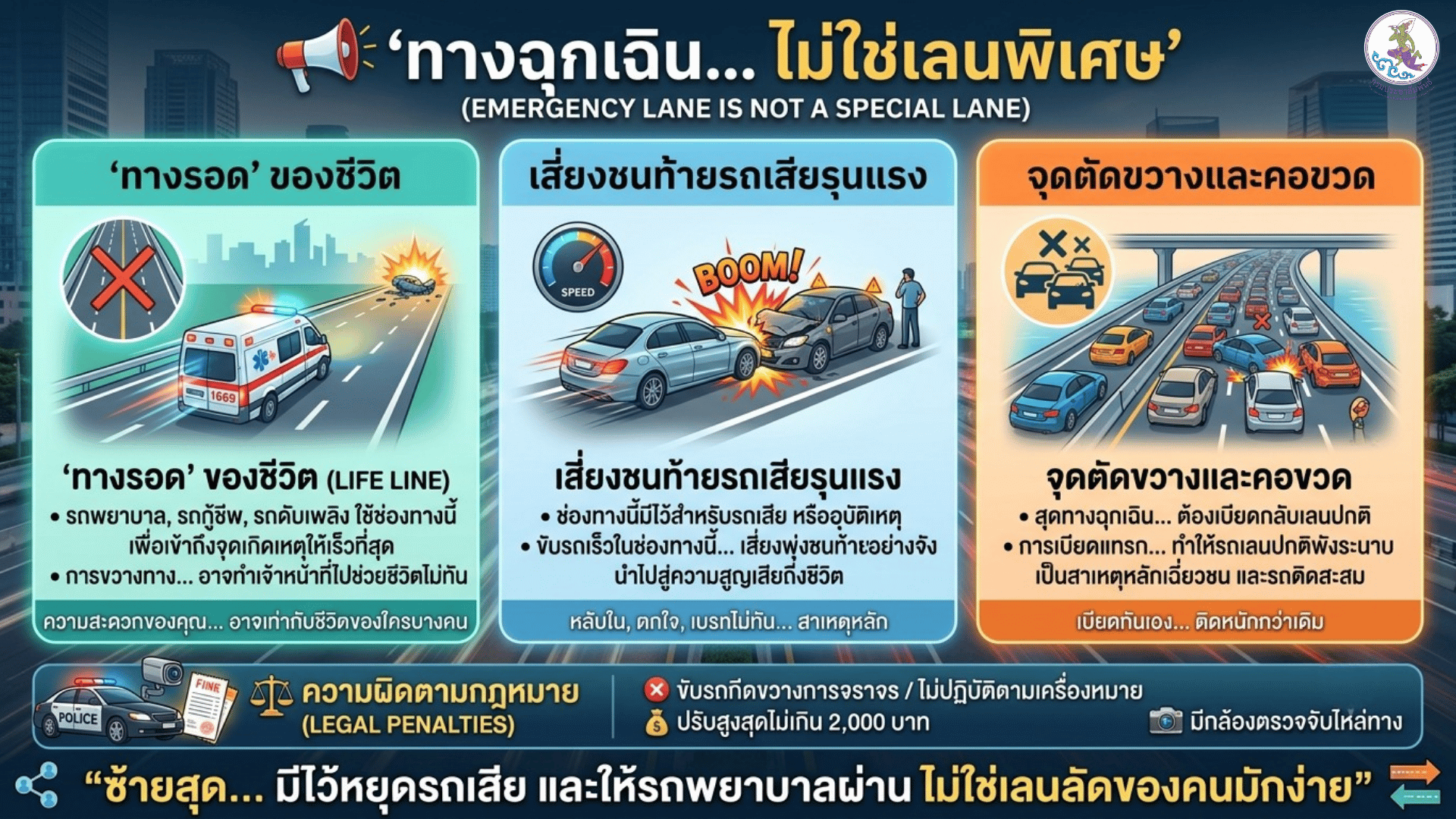 🛑 "ทางฉุกเฉิน... ไม่ใช่เลนพิเศษ"