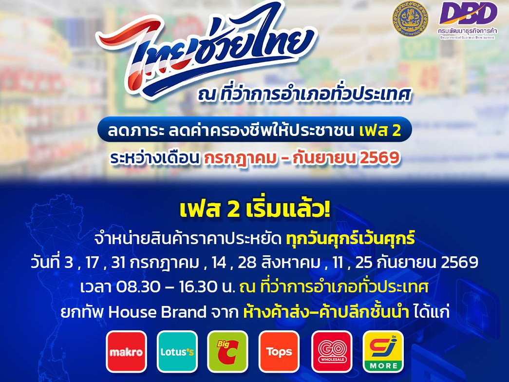 พาณิชย์ x มหาดไทย เดินหน้าต่อ &ldquo;ไทยช่วยไทย ณ ที่ว่าการอำเภอทั่วประเทศ&rdquo; เฟส 2 🎉