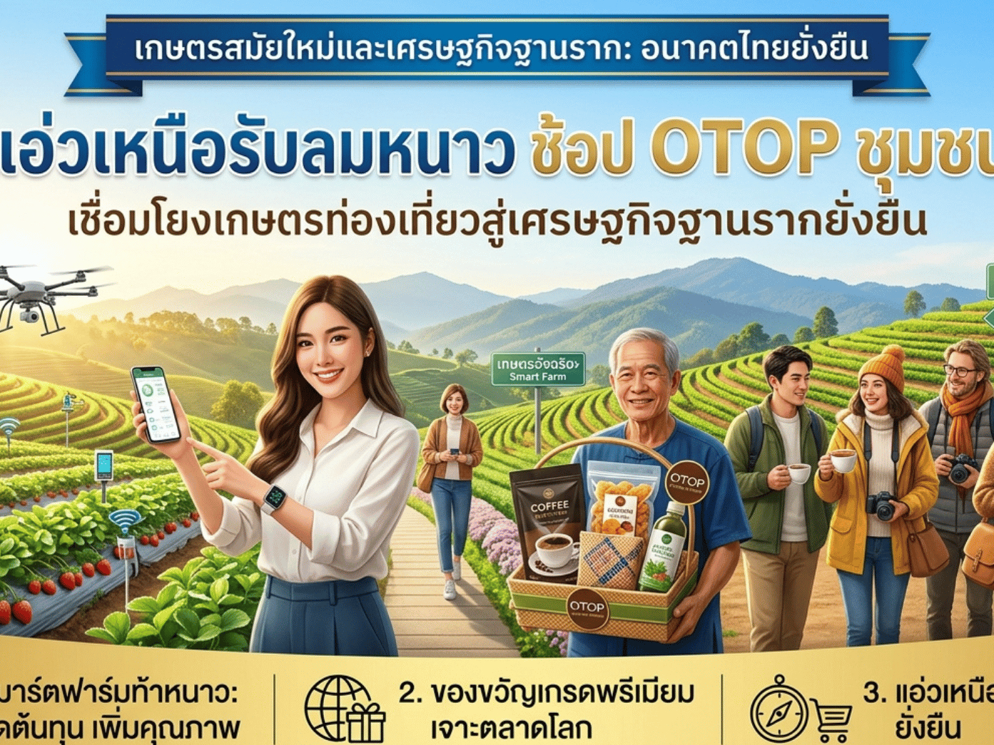 แอ่วเหนือรับลมหนาว ช้อป OTOP ชุมชน: เชื่อมโยงเกษตรท่องเที่ยวสู่เศรษฐกิจฐานรากยั่งยืน