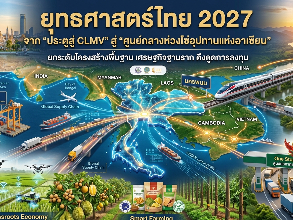 ยุทธศาสตร์ไทย 2027: จาก &ldquo;ประตูสู่ CLMV&rdquo; สู่ &ldquo;ศูนย์กลางห่วงโซ่อุปทานแห่งอาเซียน&rdquo;