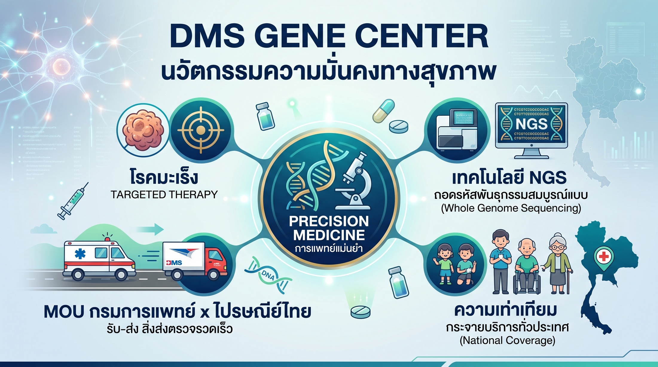 ยกระดับระบบการแพทย์ไทย: การจัดตั้ง DMS Gene Center นวัตกรรมความมั่นคงทางสุขภาพเพื่อประชาชน