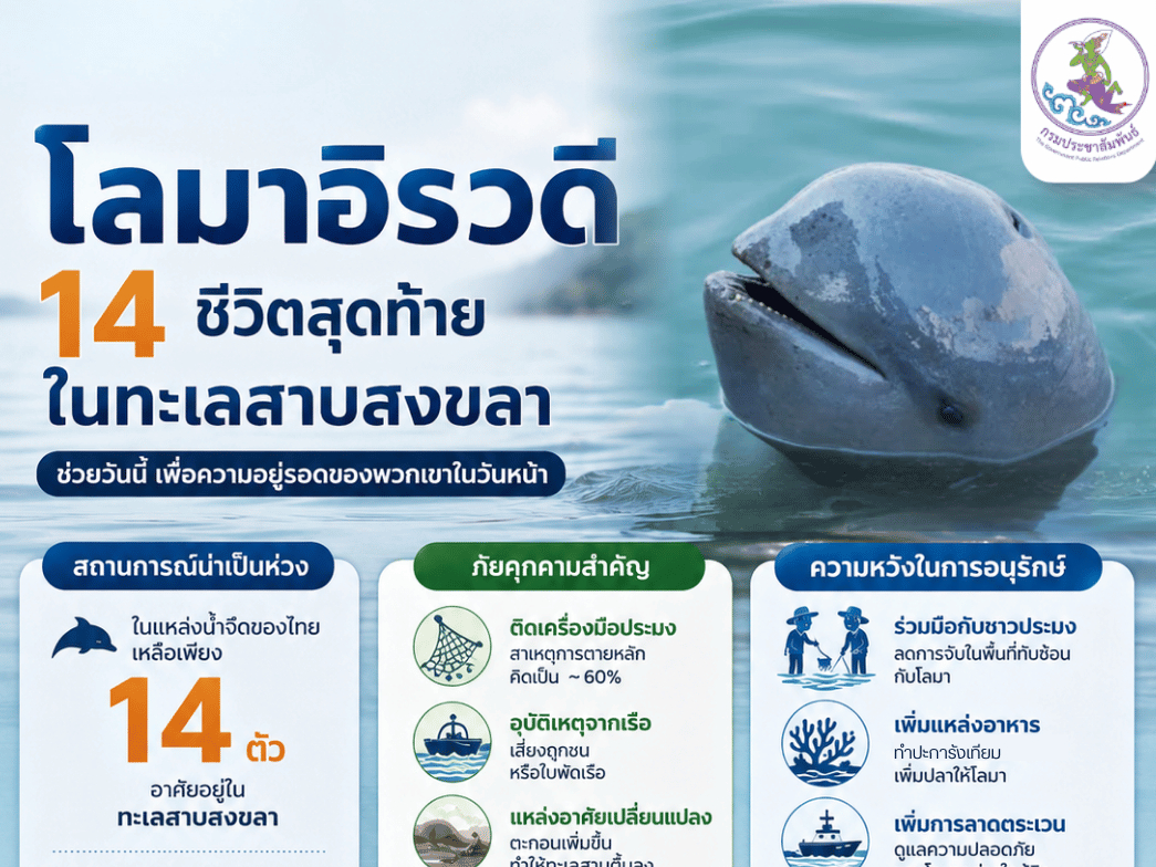 ทำความรู้จัก &ldquo;โลมาอิรวดี&rdquo; สัตว์น้ำหายาก กับภารกิจอนุรักษ์ 14 ชีวิตสุดท้ายในทะเลสาบสงขลา