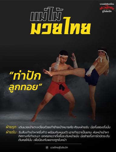 ท่าปักลูกทอย (รับเตะด้วยศอก)