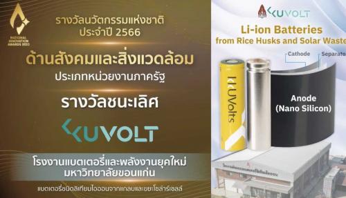 สุดปัง! วิจัย มข.”แบตเตอรี่ลิเทียมไอออนจากแกลบ-ขยะโซลาร์เซลล์” คว้ารางวัลนวัตกรรมแห่งชาติ ประจำปี 2566 