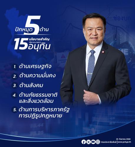 5 ด้าน 15 นโยบายสำคัญ 