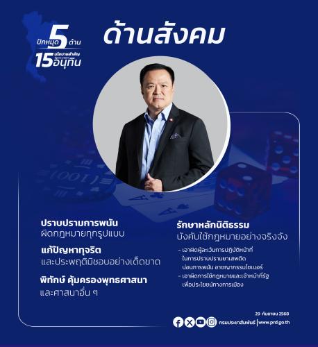 5 ด้าน 15 นโยบายสำคัญ 