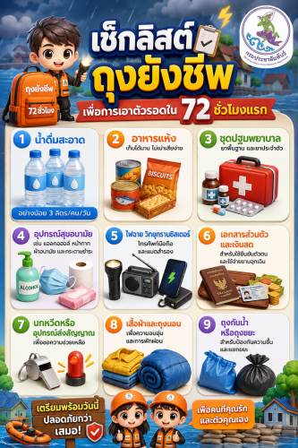 เช็กลิสต์ถุงยังชีพ เพื่อการเอาตัวรอดใน 72 ชั่วโมงแรก